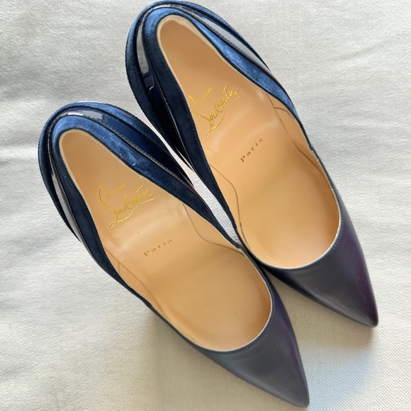 NWT❤️Christian Louboutin❤️Super Pump 100 Patent, Nappa, Suede Mix Heels - Picture 5 of 14
